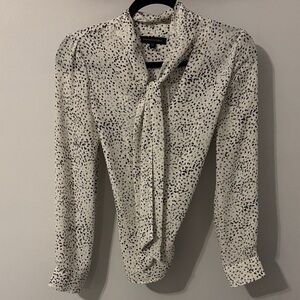Banana Republic Cream and Black Speckled Blouse